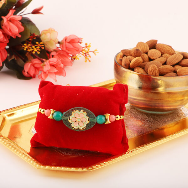 Green Pebble Rakhi and Almond
