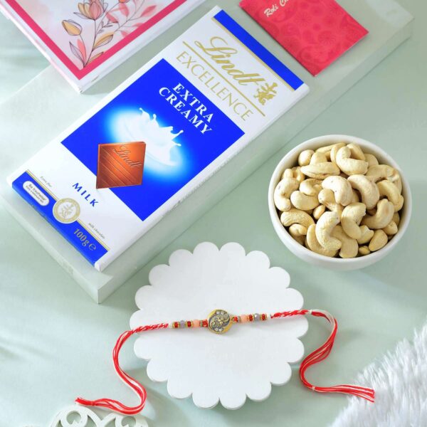 Elegant Rakhi And Chocolates With Fresh Nuts