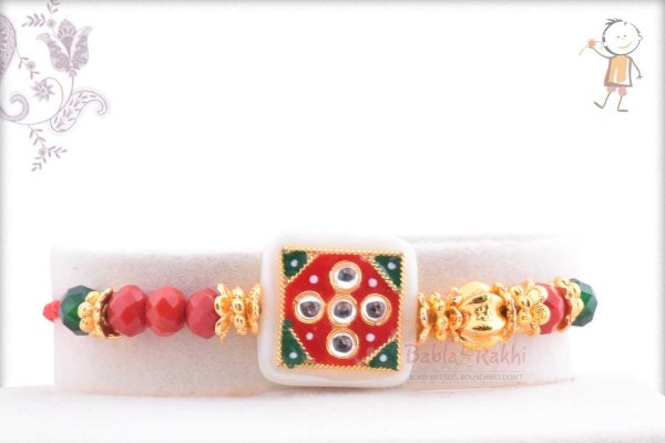 Exclusive Marble Stone Rakhi with Kundan