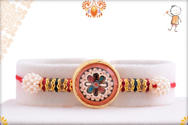 Unique Designer Rakhi with white pearl