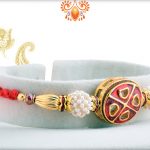 Vibrant Red With White Pearl Rakhi 6