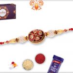 Vibrant Red With White Pearl Rakhi 7