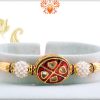 Vibrant Red With White Pearl Rakhi 5