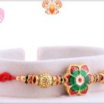 Dual Color Flower With Red Thread Rakhi 6