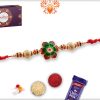 Dual Color Flower With Red Thread Rakhi 7