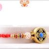 Exclusive Designer Golden Rakhi With Flower Of White Pearls 5