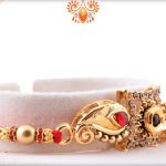 Unique Golden Design With Classic Flower Rakhi 6