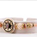 Antique Flower Rakhi with Beautiful Pearls 5