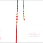 Delicate Red Bhaiya Bhabhi Rakhi with Pearls 3