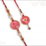 Beautiful Resin Flower Bhaiya-Bhabhi Rakhi - Babla Rakhi