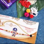 Courageous Captain America Rakhi With Pearls & Rudraksha