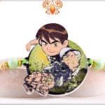 Ben 10 Kids Rakhi with Green Thread - Babla Rakhi