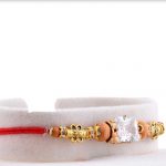 Antique Beads with Square Diamond Rakhi 5