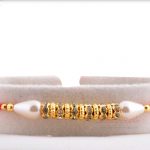 Oval Pearls with Diamond Ring Rakhi 4