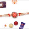 Royal Red Stone With Om And Diamond Rakhi 7