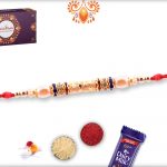 Simple And Golden Shiny Pearl Rakhi 5