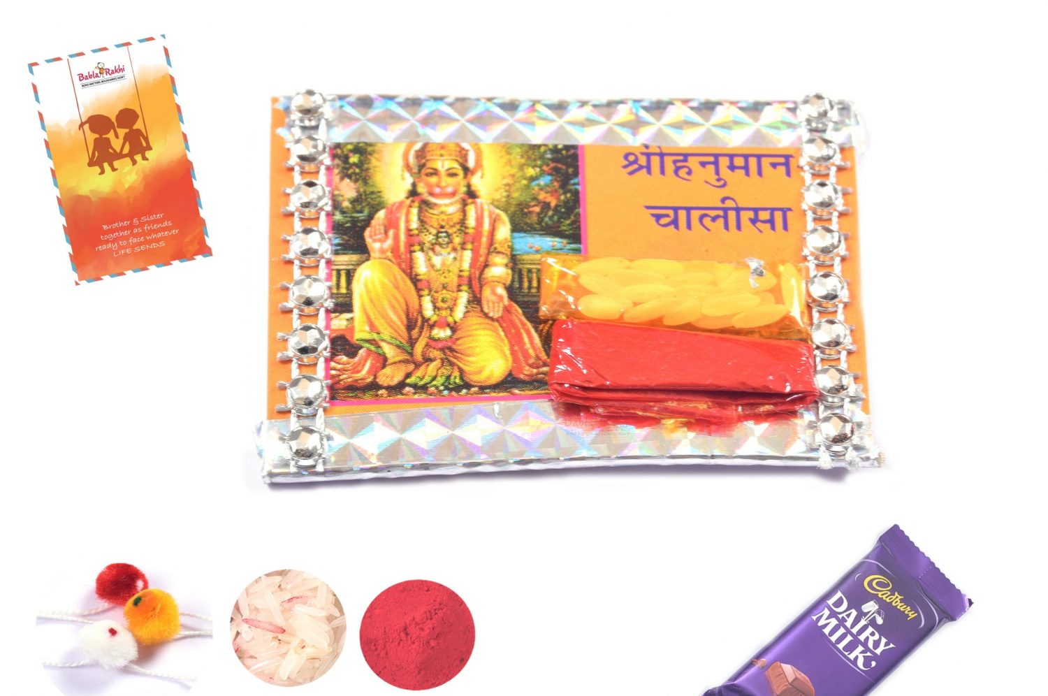 Auspicious Small Hanuman Chalisa Roli-Chawal Set 1