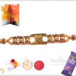 Exclusive Ganpati Rakhi with Golden Beads