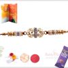Exclusive Golden OM Rakhi with Pearl Rings 6