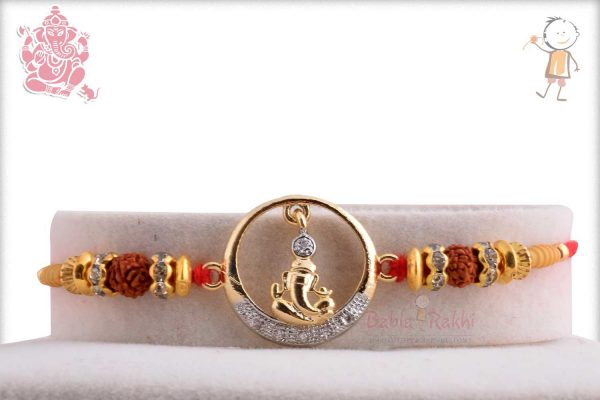 Exclusive Hanging Ganpati Rakhi with Diamond
