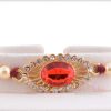 Exclusive Red Stone Rakhi with Pearl 3