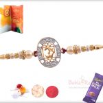 Exclusive OM Rakhi with Diamonds and Pearls 6
