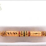Beautiful Golden Long Beads Rakhi with Diamond Rings 3
