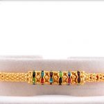 Multi-Color Diamond Rings Golden Rakhi 3