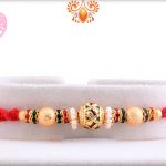 Golden Tripal Pearl Beads Rakhi 5