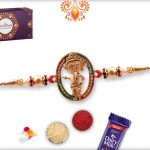 Designer Oval Shape Ganesha Rakhi 7