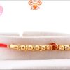 Golden Pearls Beads With Single Rudraksha Rakhi 6