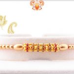 Trendy And Designer Golden Pearl Beads Rakhi 5