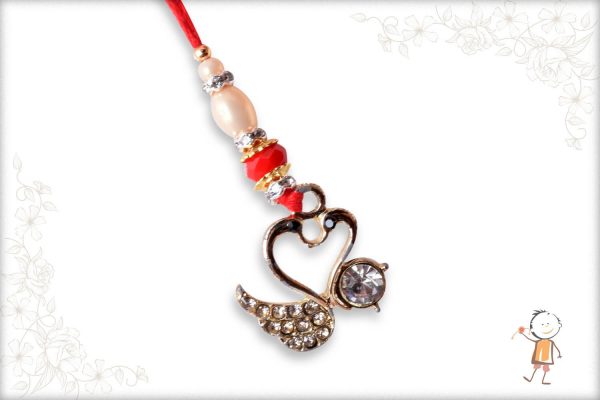 Beautiful Diamond Swan Bhabhi Rakhi - Babla Rakhi