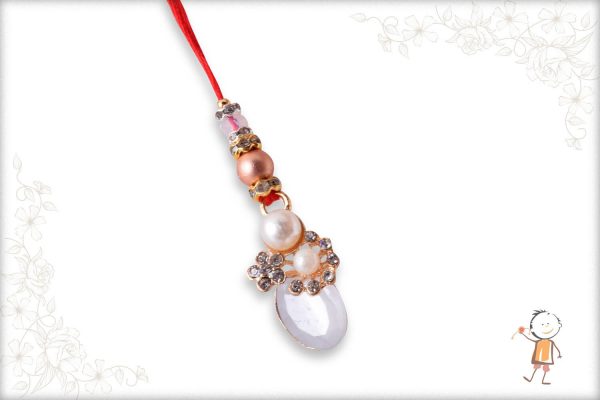 Designer Bhabhi Rakhi with Diamonds and Pearls - Babla Rakhi