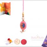 Exclusive Pink Stone with Flowers Bhabhi Rakhi