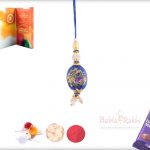 Exclusive Blue Stone with Flowers Bhabhi Rakhi 3