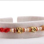 Designer Flower Beads with Pearls Rakhi 5