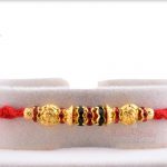Designer Golden Beads with Red-Green Diamond Rings 3