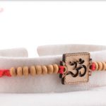 Exclusive Wooden Crafted OM Rakhi with Sandalwood Beads 5