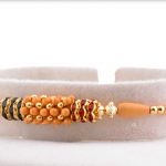 Simple Brown Beads Rakhi with Diamond Rings 5