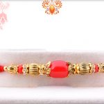 Simple Yet Elegant Red Pearl Rakhi 5