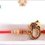 Multi Color Dimond Om Rakhi 6