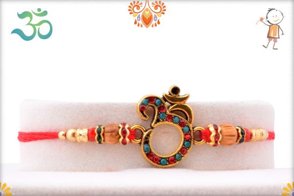 Multi Color Dimond Om Rakhi