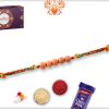 Eye Catching Golden Pearl Bead With Colorful Thread Rakhi 7