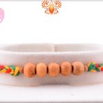 Eye Catching Golden Pearl Bead With Colorful Thread Rakhi 5