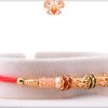 Fabulous Combination Of Red, Green And White Pearls Rakhi 6