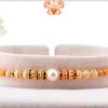 Delicate White Pearl With Gold Touch Rakhi 5