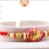 Unique Red Stone With Flower Art Rakhi 6