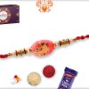 Unique Red Stone With Flower Art Rakhi 7
