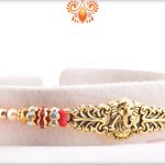 Exclusive Golden Ganesha With Red Tread Rakhi 6